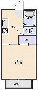 センチュリーコーポ西海屋(1K/2階)の間取り写真