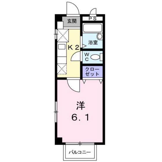 エクセレントA(1K/1階)の間取り写真