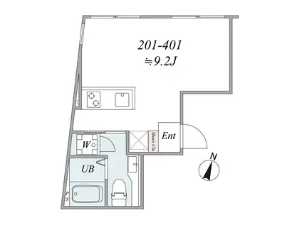 THE TRIAS IKEBUKURO(1DK/4階)の間取り写真