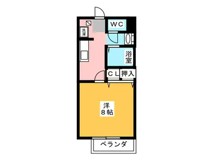 エステート瑞浪II(1K/1階)の間取り写真