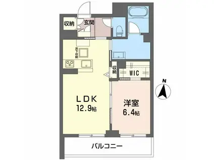 ALFLAT梅田町(1LDK/1階)の間取り写真