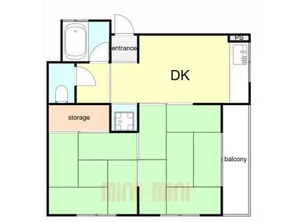 新栄コーポ(2DK/2階)の間取り写真
