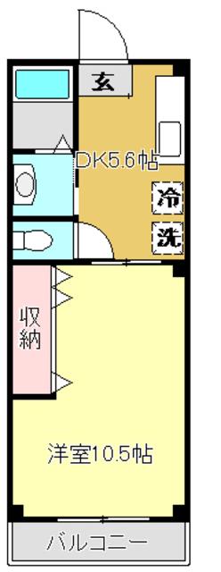 第二コーポサチ(1DK/1階)の間取り写真