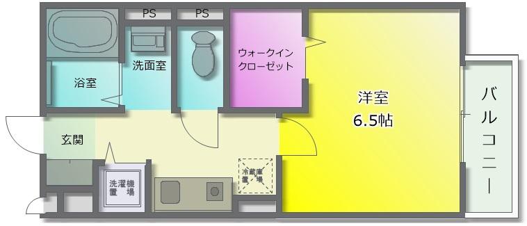 ルピナス B棟(1K/2階)の間取り写真