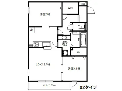 ディールーム灘北通(2LDK/2階)の間取り写真