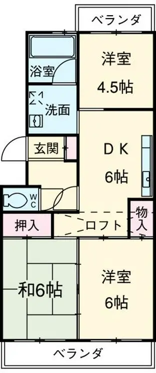 市川クローバーハイツ長谷川 3階階 間取り