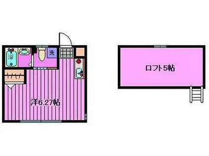 ラ・クーラ中浦和(ワンルーム/1階)の間取り写真