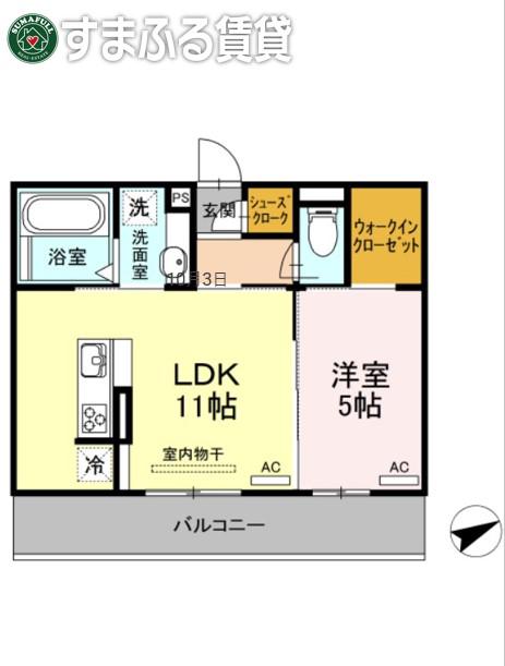 ゲストハウス38(1LDK/3階)の間取り写真