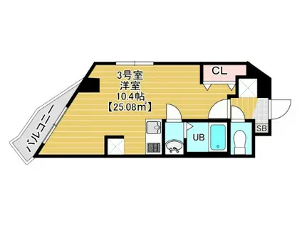 PARC奥浅草(ワンルーム/3階)の間取り写真