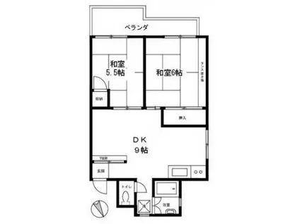 第一マンション(2LDK/3階)の間取り写真