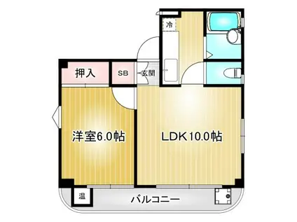 トレスデ・フタバ(1LDK/2階)の間取り写真