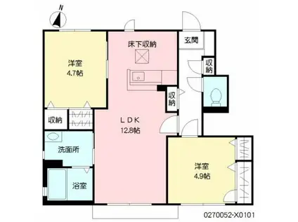 フォレスト  XI棟(2LDK/1階)の間取り写真