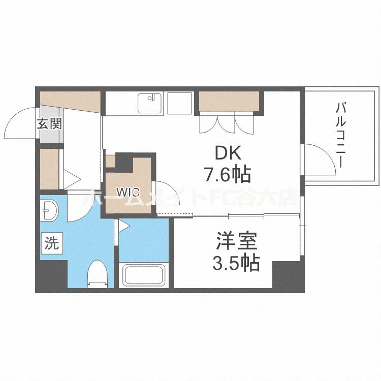 アドバンス西梅田IVエール(1DK/7階)の間取り写真