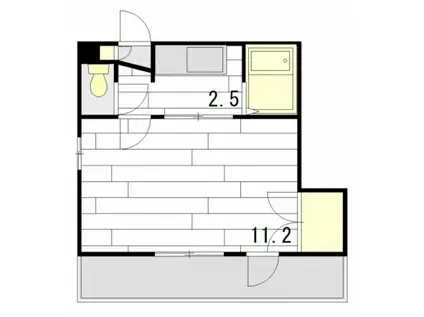 メゾン沖元(1K/2階)の間取り写真