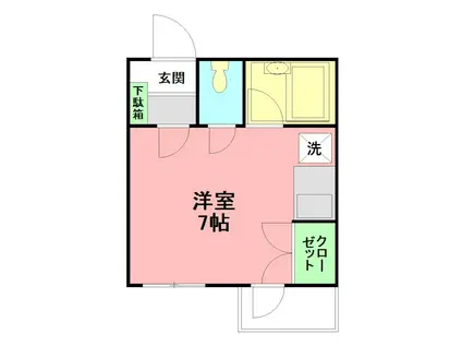 うさみハイツ(ワンルーム/3階)の間取り写真