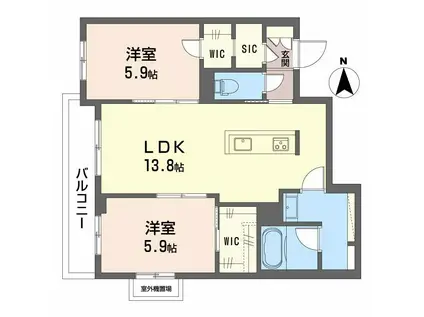 シャーメゾンケーツー(2LDK/3階)の間取り写真