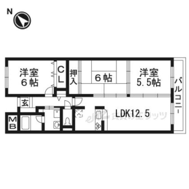 マンションヒット(3LDK/2階)の間取り写真