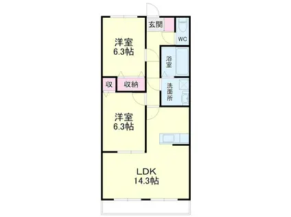 オリーブ(2LDK/2階)の間取り写真