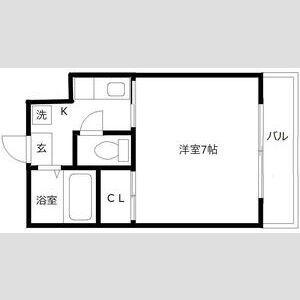 サンレモハイツ上杉(1K/2階)の間取り写真