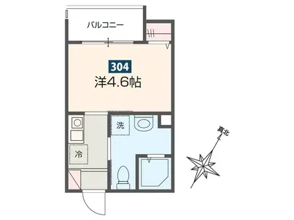 メルディア小川(1K/3階)の間取り写真