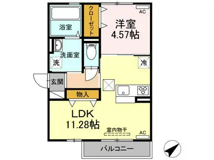 ハピネスアイワ大塚(1LDK/1階)の間取り写真