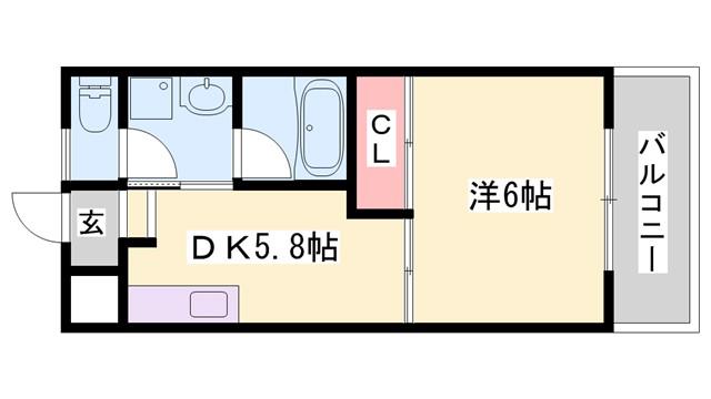 コーポふくい(1DK/3階)の間取り写真