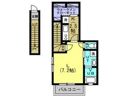 グランフロント大和(1K/2階)の間取り写真