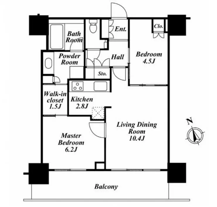 リエトコートアルクスタワー 12階階 間取り