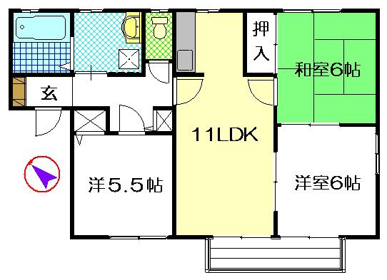 エイトトータス3(3LDK/1階)の間取り写真