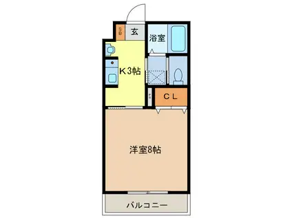 M・ルーラルIII(1K/1階)の間取り写真