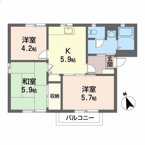 メゾン寿(3K/2階)の間取り写真
