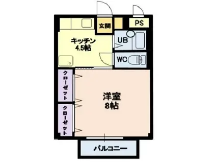 SOLAIRE KEN(1K/2階)の間取り写真