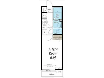 リブリ・アヴニール(1K/1階)の間取り写真