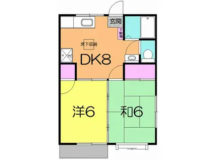 ファミール泉崎A(2DK/1階)の間取り写真