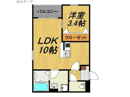 LECOCON四日市VIII(1LDK/1階)の間取り写真