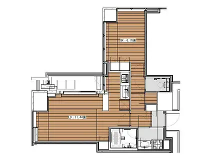 WHITETOWERHAMAMATSUCHO(1LDK/20階)の間取り写真