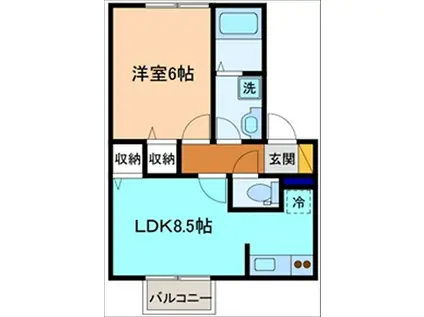 セントラルガーデン(1LDK/1階)の間取り写真