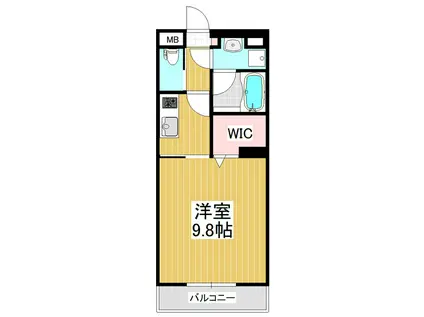 コンフォーティア鎌田(1K/2階)の間取り写真