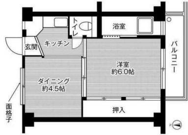 ビレッジハウス有城2号棟(2K/3階)の間取り写真