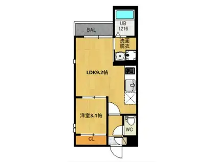 GRANDTIC LA LUNA(1LDK/1階)の間取り写真