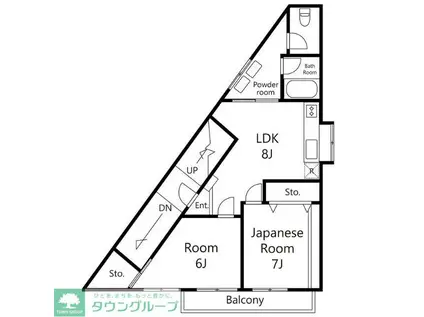 友鶴ビル(2LDK/2階)の間取り写真