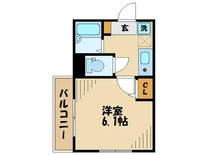 ラージフィールド(1K/3階)の間取り写真