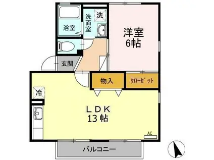 アーバン エンジェル(1LDK/2階)の間取り写真