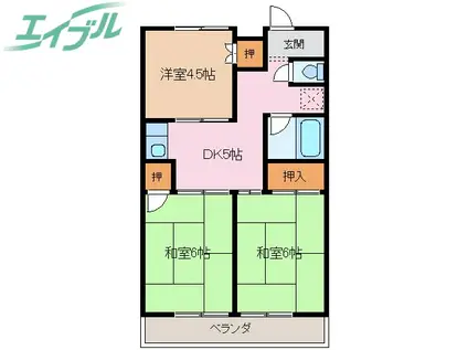 ルグランビル(3K/4階)の間取り写真