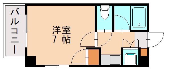 グランディ香椎駅東(1K/1階)の間取り写真