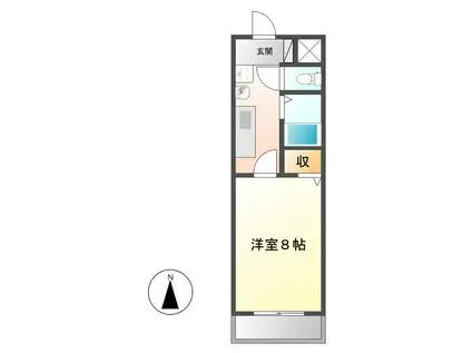 コンフォート幸(1K/2階)の間取り写真