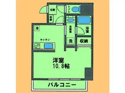 ラグゼナ浄心(ワンルーム/9階)の間取り写真