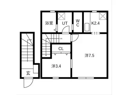エル・アルビオF棟(1LDK/2階)の間取り写真