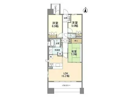 SS.FLAT桜山(3LDK/12階)の間取り写真