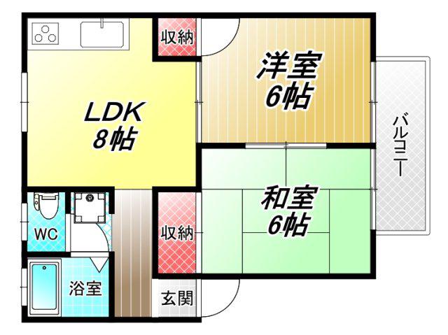 カナロア(2LDK/1階)の間取り写真